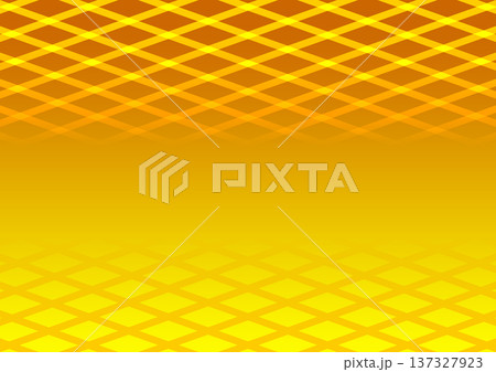 Vibrant yellow and orange abstract background featuring a perspective diamond grid pattern. Energetic geometric design perfect for digital backdrops, banners, and modern posters. 137327923