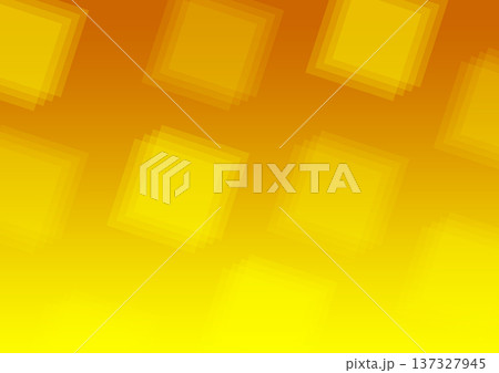 Abstract background with layered yellow squares on an orange gradient. Vibrant geometric pattern with a sense of depth, perfect for modern digital designs and creative banners. 137327945