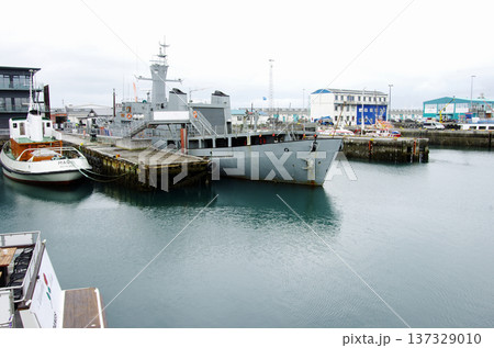 世界最北の首都レイキャビクの港湾風景 世界最北の首都レイキャビクの港湾風景 137329010