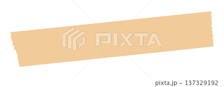ギザギザに切られている茶色のクラフトテープ/ガムテープ - シンプルな梱包用粘着テープのイラスト素材 137329192