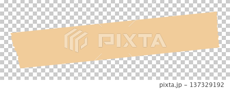 ギザギザに切られている茶色のクラフトテープ/ガムテープ - シンプルな梱包用粘着テープのイラスト素材 137329192
