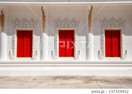 Red, Thai Culture, Thailand, Window, Architecture 137329452