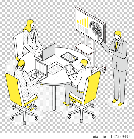 AI導入を検討するビジネス会議イラスト 137329495