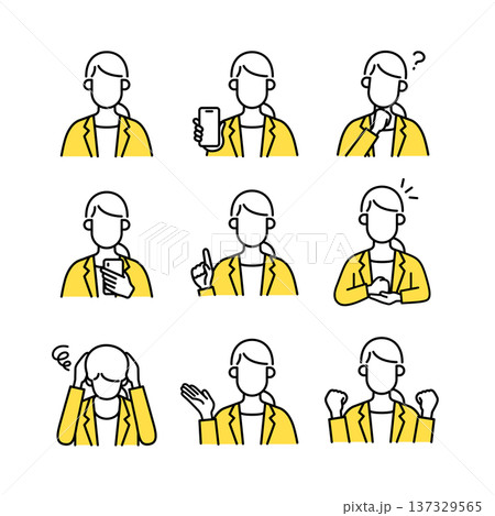 女性のビジネスイラストセット 137329565