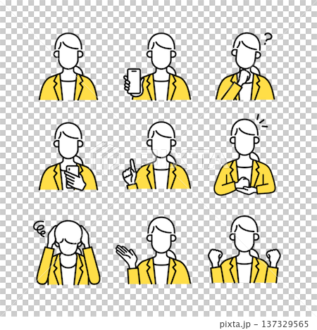 女性のビジネスイラストセット 137329565