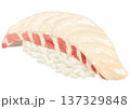 リアルな鯛のお寿司一貫のイラスト 137329848