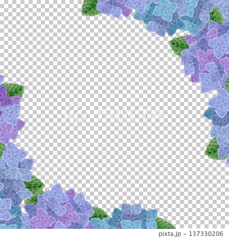【繡球花框】手工刺繡插畫素材 【繡球花框】手工刺繡插畫素材 137330206