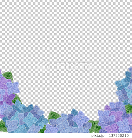 [Hydrangea frame] Hand embroidery illustration material 137330210