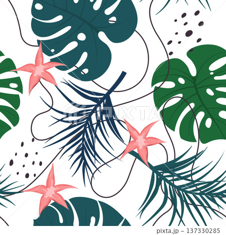 pattern with tropical plant pattern with tropical plant 137330285