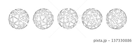 Monochrome Wireframe Grid Sphere Shape. Abstract 3D Geometric Sphere Shape Monochrome Wireframe Grid Sphere Shape. Abstract 3D Geometric Sphere Shape 137330886