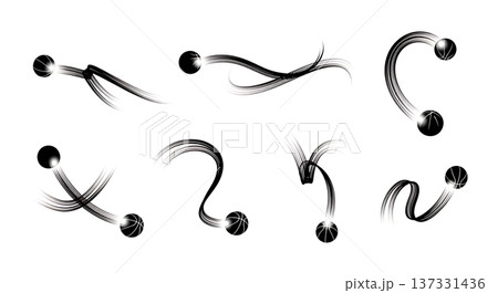 Black Solid Basketball Fastbreak Silhouettes Set of Six on White Background Black Solid Basketball Fastbreak Silhouettes Set of Six on White Background 137331436
