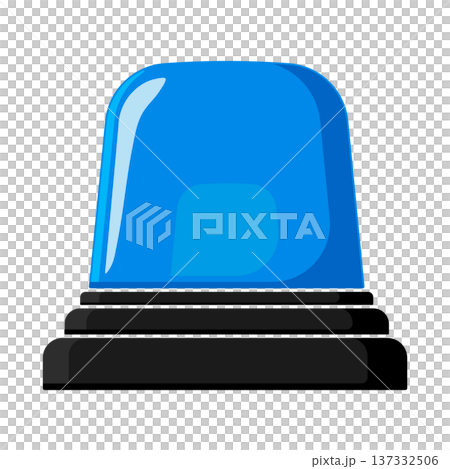 Blue emergency siren light icon, without background 137332506
