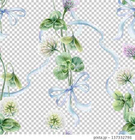Bouquet of Shamrock leaves,double silk bow,flowing satin ribbons,symbol of power in herbal medicine,womens health supplements.Watercolor for natural remedy branding,wellness blog,supplement packaging Bouquet of Shamrock leaves,double silk bow,flowing satin ribbons,symbol of power in herbal medicine,womens health supplements.Watercolor for natural remedy branding,wellness blog,supplement packaging 137332798