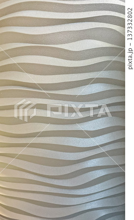 Abstract background of white wavy texture with elegant light and shadow on curved surface pattern. 137332802
