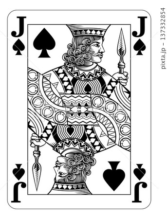 Jack of Spades Design from Deck of Playing Cards 137332854