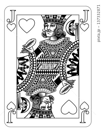 Jack of Hearts Design from Deck of Playing Cards Jack of Hearts Design from Deck of Playing Cards 137332871