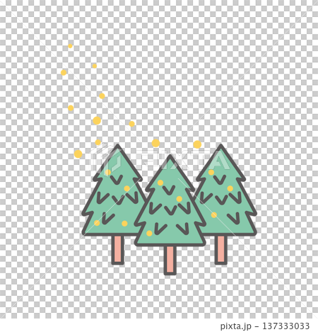 雪松樹散播花粉的簡圖。向量圖。 雪松樹散播花粉的簡圖。向量圖。 137333033