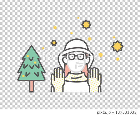 Simple illustration of a woman taking measures against hay fever Vector illustration 137333035