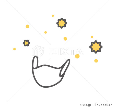 シンプル イラスト 花粉が飛散する中の花粉症対策マスクのイメージ ベクターイラスト シンプル イラスト 花粉が飛散する中の花粉症対策マスクのイメージ ベクターイラスト 137333037