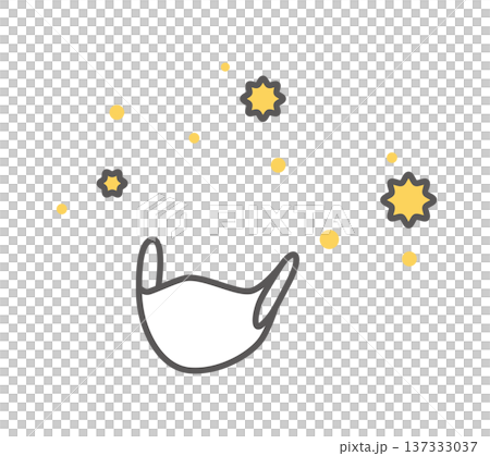 Simple illustration of a mask to prevent hay fever while pollen is flying Vector illustration Simple illustration of a mask to prevent hay fever while pollen is flying Vector illustration 137333037