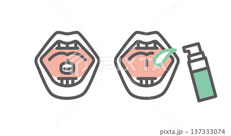 シンプル　イラスト　花粉症の舌下免疫療法のイメージ ベクターイラスト 137333074