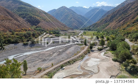 Aerial View Of The River In The Mountains Aerial View Of The River In The Mountains 137334565