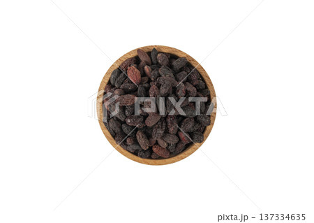Dogwood or Cornel fruit herb used in herbal medicine in wooden bowl isolated on white background. Herbs. Alternative medicine. Dogwood or Cornel fruit herb used in herbal medicine in wooden bowl isolated on white background. Herbs. Alternative medicine. 137334635