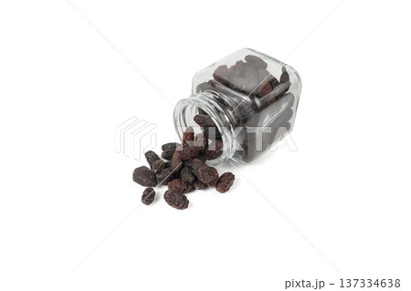 Dogwood or Cornel fruit herb used in herbal medicine in a glass jar isolated on white background. Herbs. Alternative medicine. Dogwood or Cornel fruit herb used in herbal medicine in a glass jar isolated on white background. Herbs. Alternative medicine. 137334638