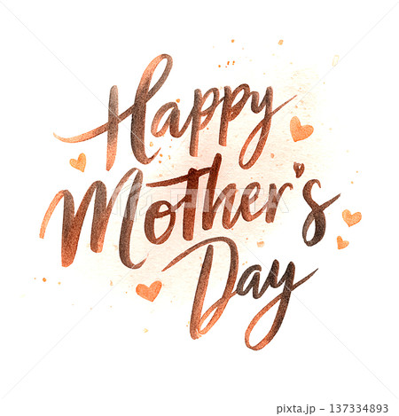 Happy Mother's Day greeting with hearts and decorative design for celebration of moms everywhere Happy Mother's Day greeting with hearts and decorative design for celebration of moms everywhere 137334893