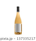 rose wine bottle with blank label isolated on white background. 137335217