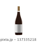 red wine bottle with blank label isolated on white background. 137335218