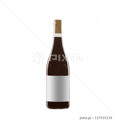 red wine bottle with blank label isolated on white background. red wine bottle with blank label isolated on white background. 137335218
