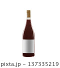 red wine bottle with blank label isolated on white background. 137335219