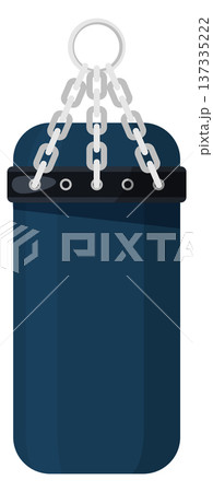 Punching bag cartoon icon. Boxing exercise equipment 137335222