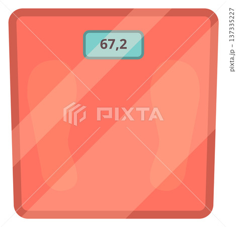 Floor scales. Body weight measure. Gym equipment Floor scales. Body weight measure. Gym equipment 137335227