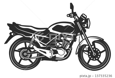 Race bike logo. Motorsport label. Motorcycle drawing 137335236