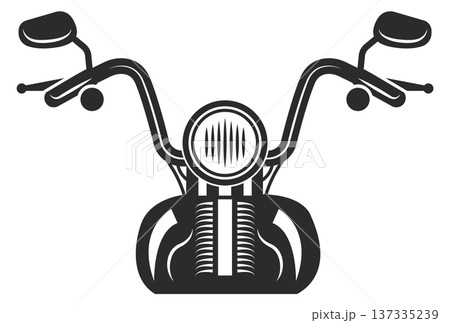 Motorbike emblem in retro style. Motorcycle black tattoo 137335239