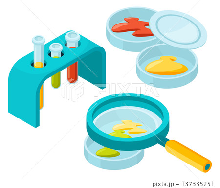 Medical lab research cartoon icon. Blood test laboratory 137335251