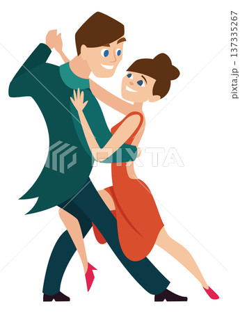Professional dancer couple. Happy active man and woman together 137335267