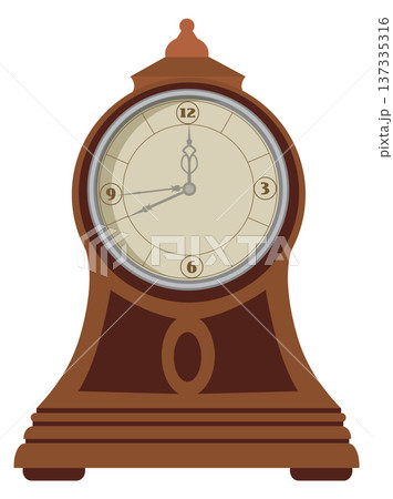 Wooden clock. Retro time furniture color icon Wooden clock. Retro time furniture color icon 137335316