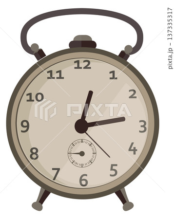 Retro alarm clock color icon. Classic timepiece 137335317