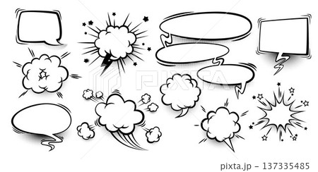 Comic book speech bubbles with sound effect 137335485