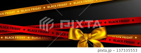 Sale black banner, Black Friday tape, silk ribbon Sale black banner, Black Friday tape, silk ribbon 137335553