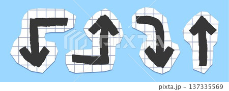 Papercut arrow stickers for scrapbook collage Papercut arrow stickers for scrapbook collage 137335569