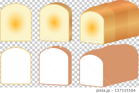 A set of three-dimensional Yamagata bread and simple illustrations 137335584