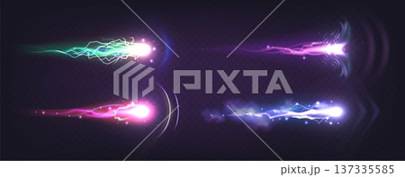 Realistic laser gun effects with neon energy beams 137335585