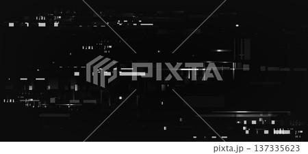 Glitch effect black bg with digital pixel noise 137335623