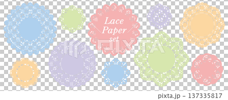 精美蕾絲紙材料套裝/邊框、圖案、背景 精美蕾絲紙材料套裝/邊框、圖案、背景 137335817
