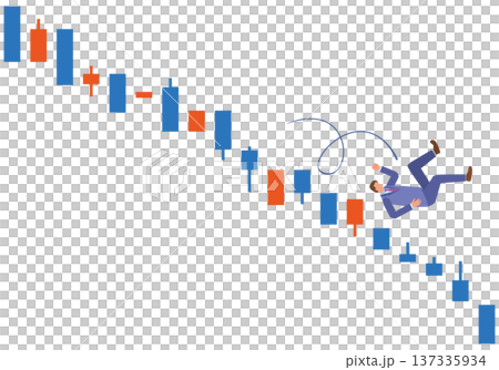 A man falling in a falling market A man falling in a falling market 137335934