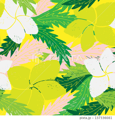 tropical leaves seamless pattern with tropical leaves tropical leaves seamless pattern with tropical leaves 137336081